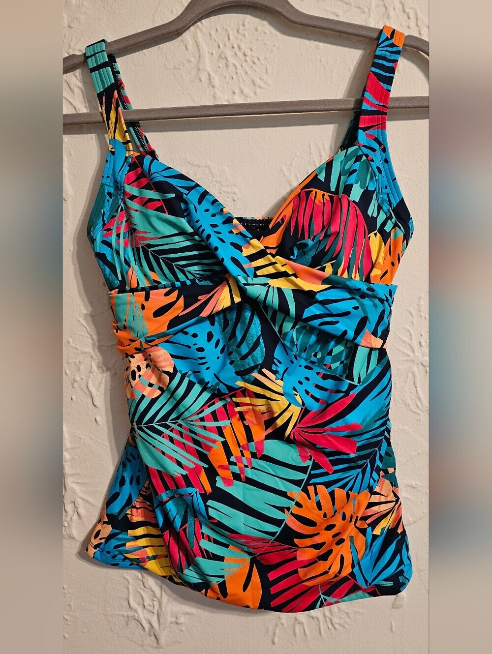Lands' End Floral Print Women's Wrap  Tankini Swim Size 4